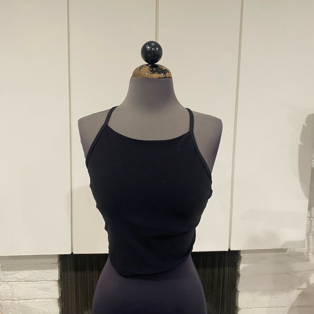 Black Athletic Top, Built in Bra